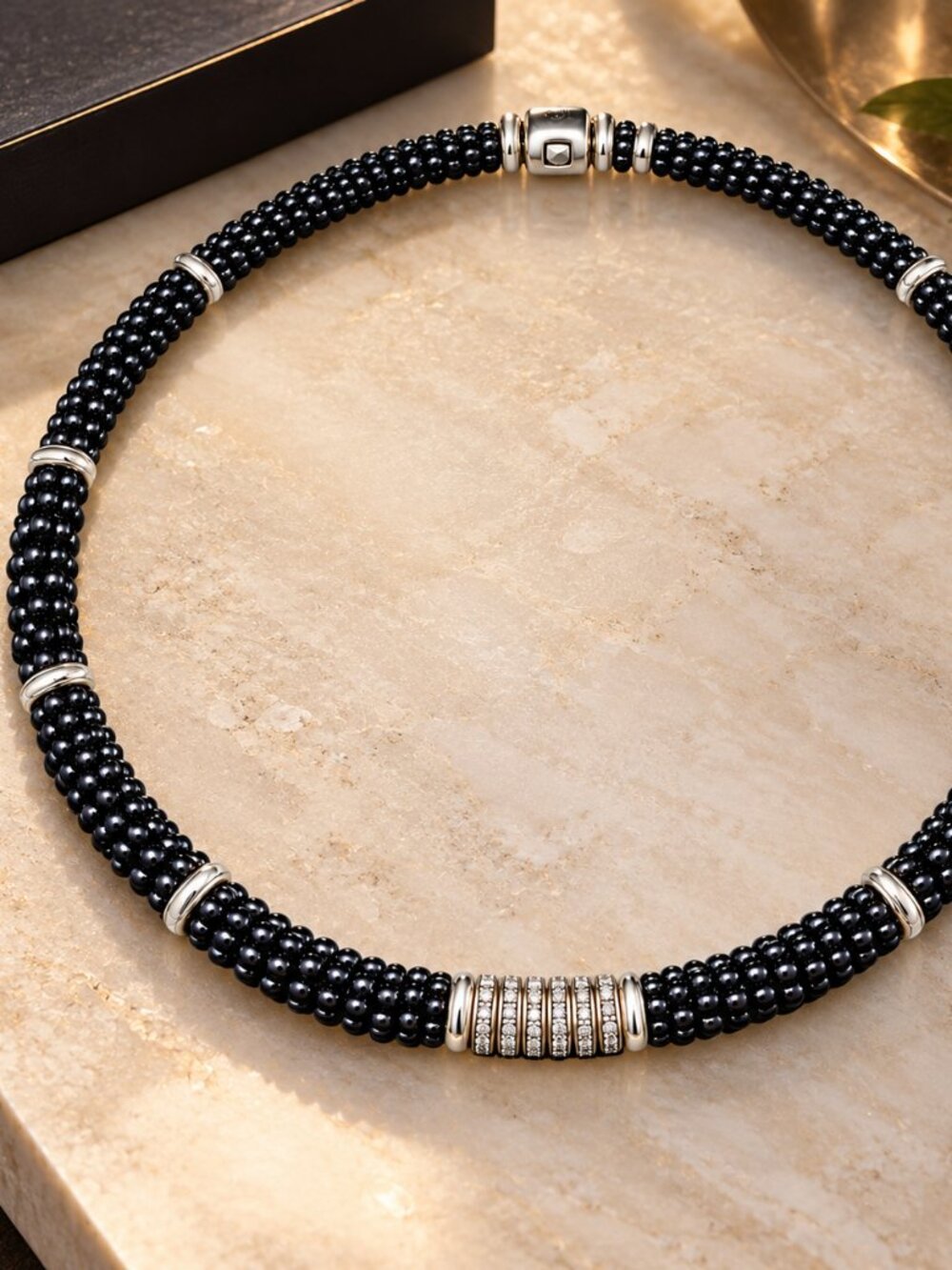 Lagos Black Caviar Diamond Necklace 1